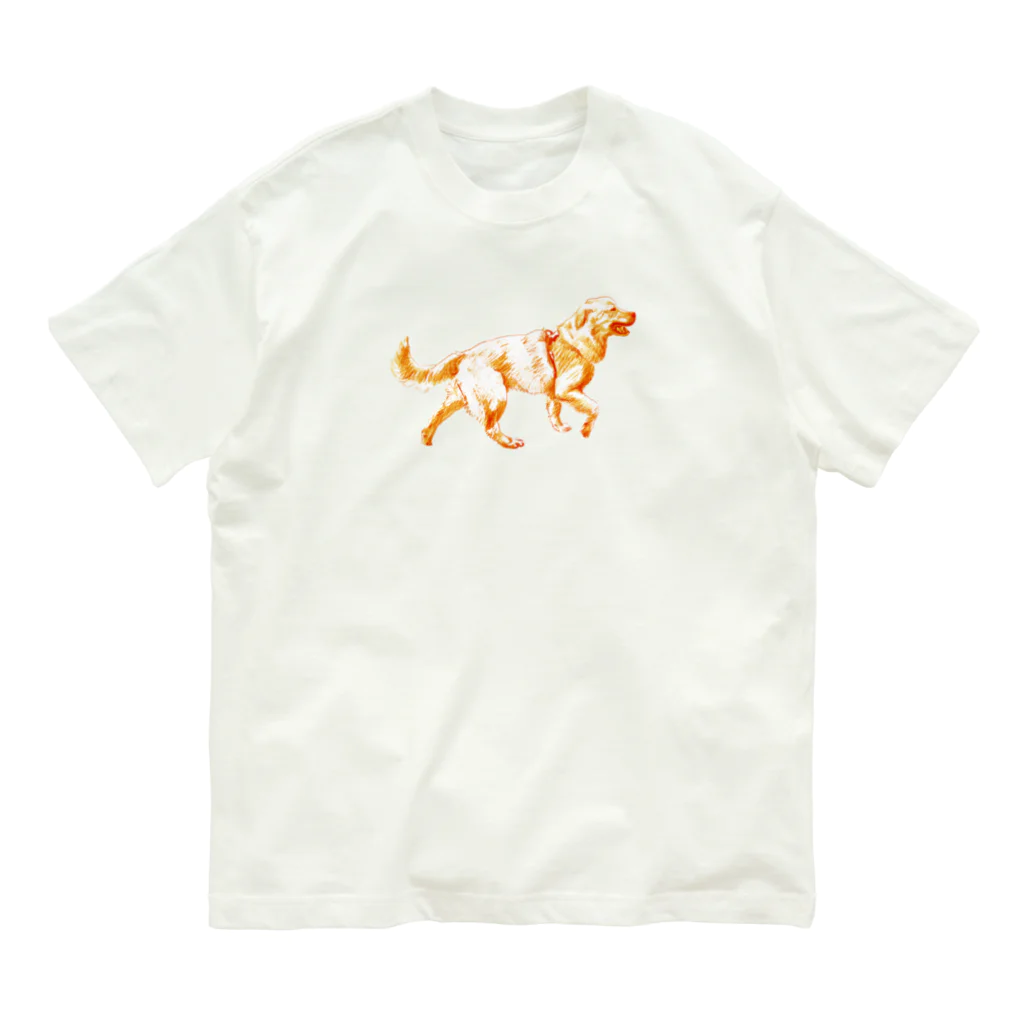 ゴールデンかわいいのゴールデン_シンプルオレンジ Organic Cotton T-Shirt