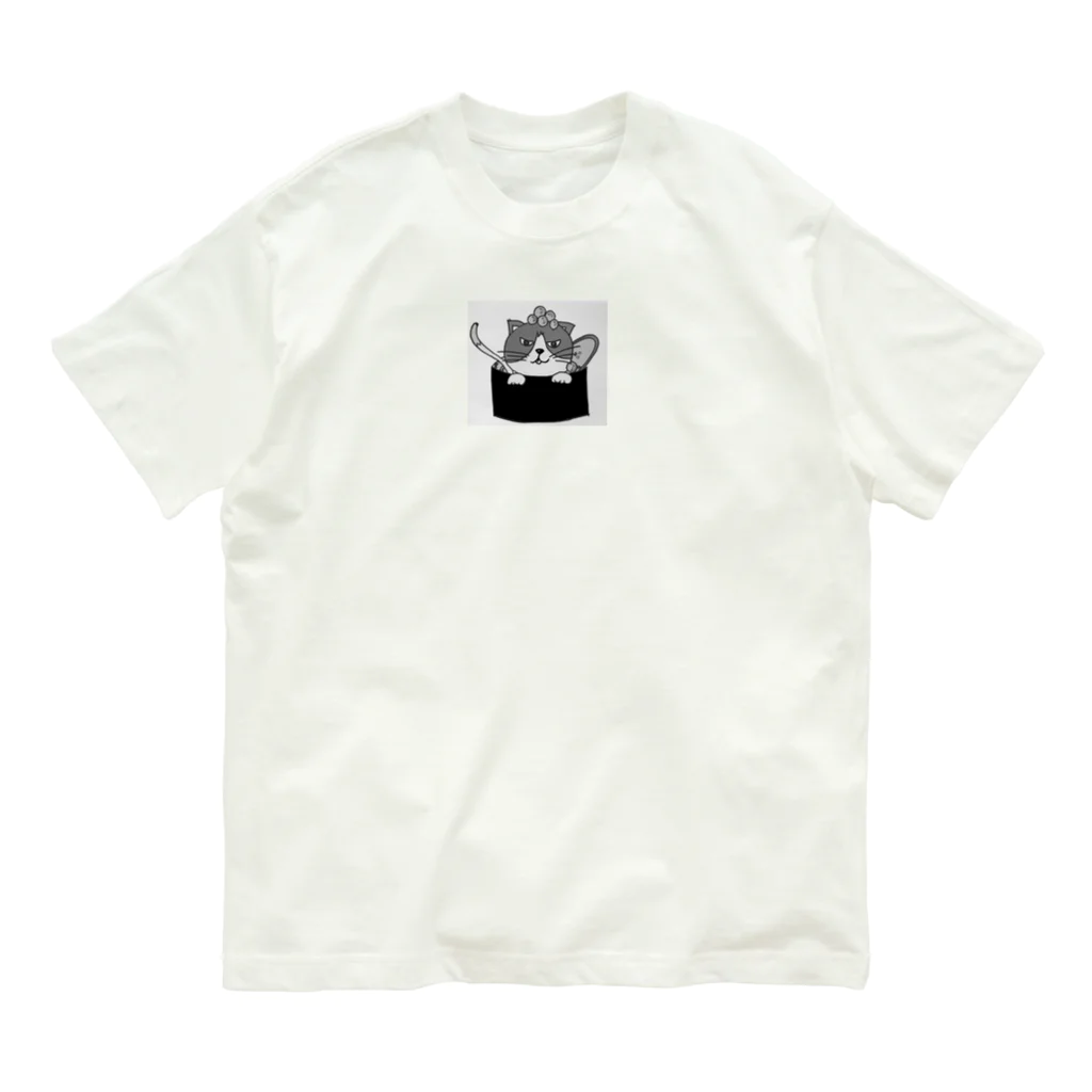 みきのいくらねこ　モノクロ オーガニックコットンTシャツ