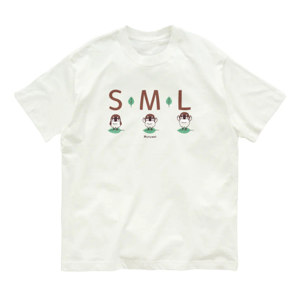 イラスト MONYAAT のスズメがちゅん SMLTシャツ Organic Cotton T-Shirt