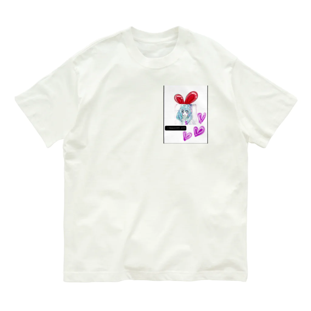 レモンかわいい女子♥️オリジナルショップのうさぎ♥️女子 オーガニックコットンTシャツ