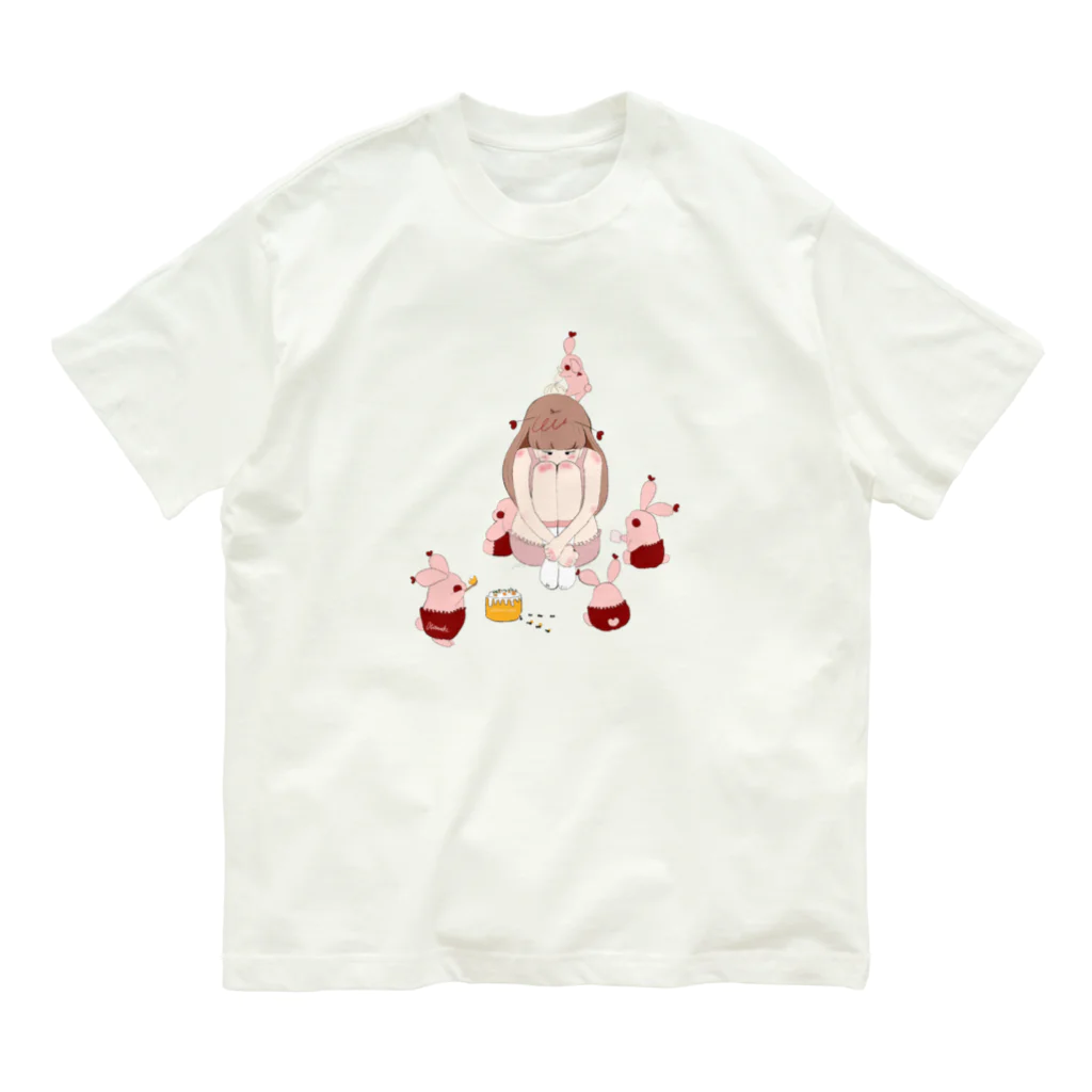 おとむしふぁくとりーのおと星人とうさピコ Organic Cotton T-Shirt