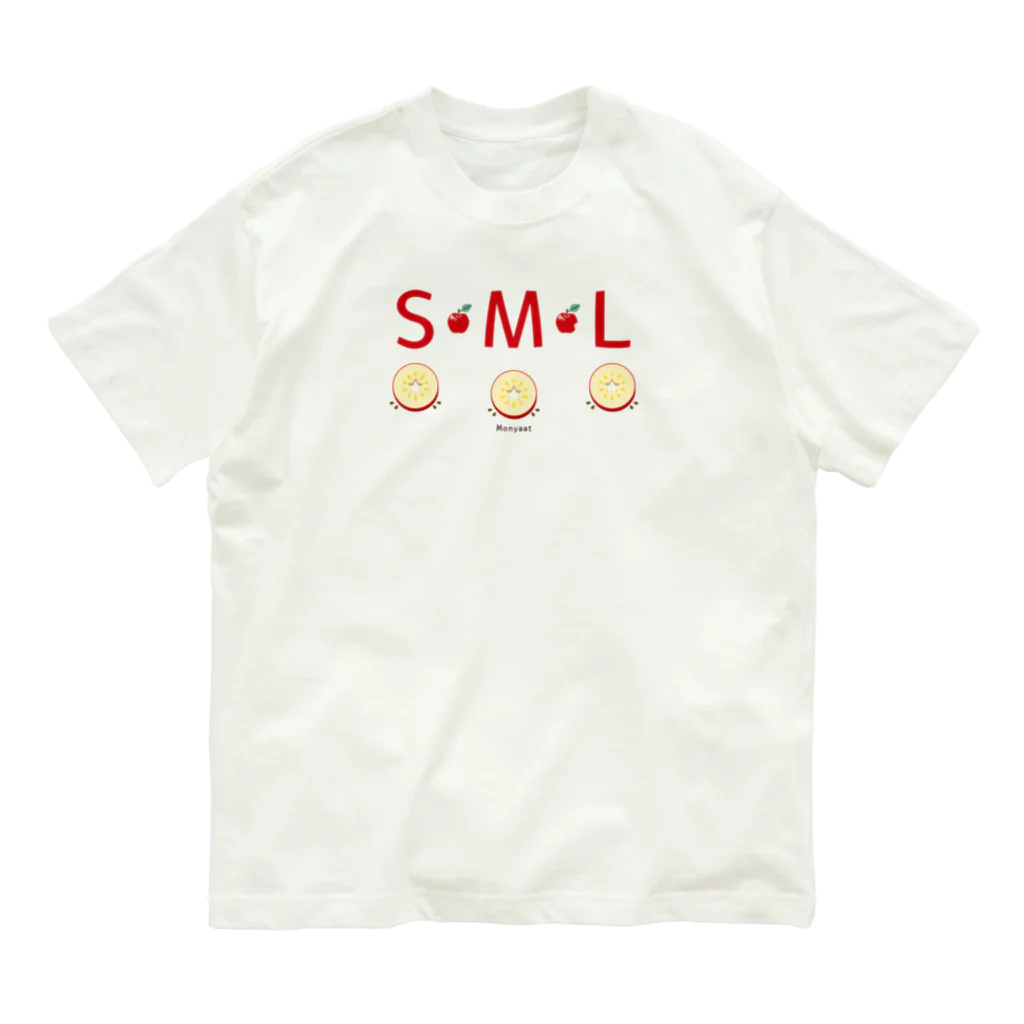 イラスト MONYAAT のML002 SMLTシャツのりんごすたぁ*輪切りのリンゴ Organic Cotton T-Shirt