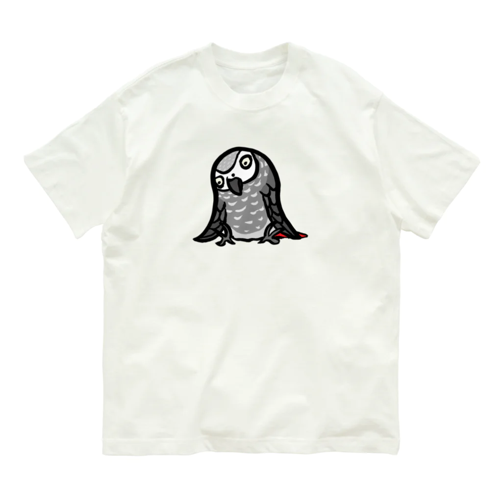 Mitsu-Zoのさみしいヨウム 유기농 코튼 티셔츠