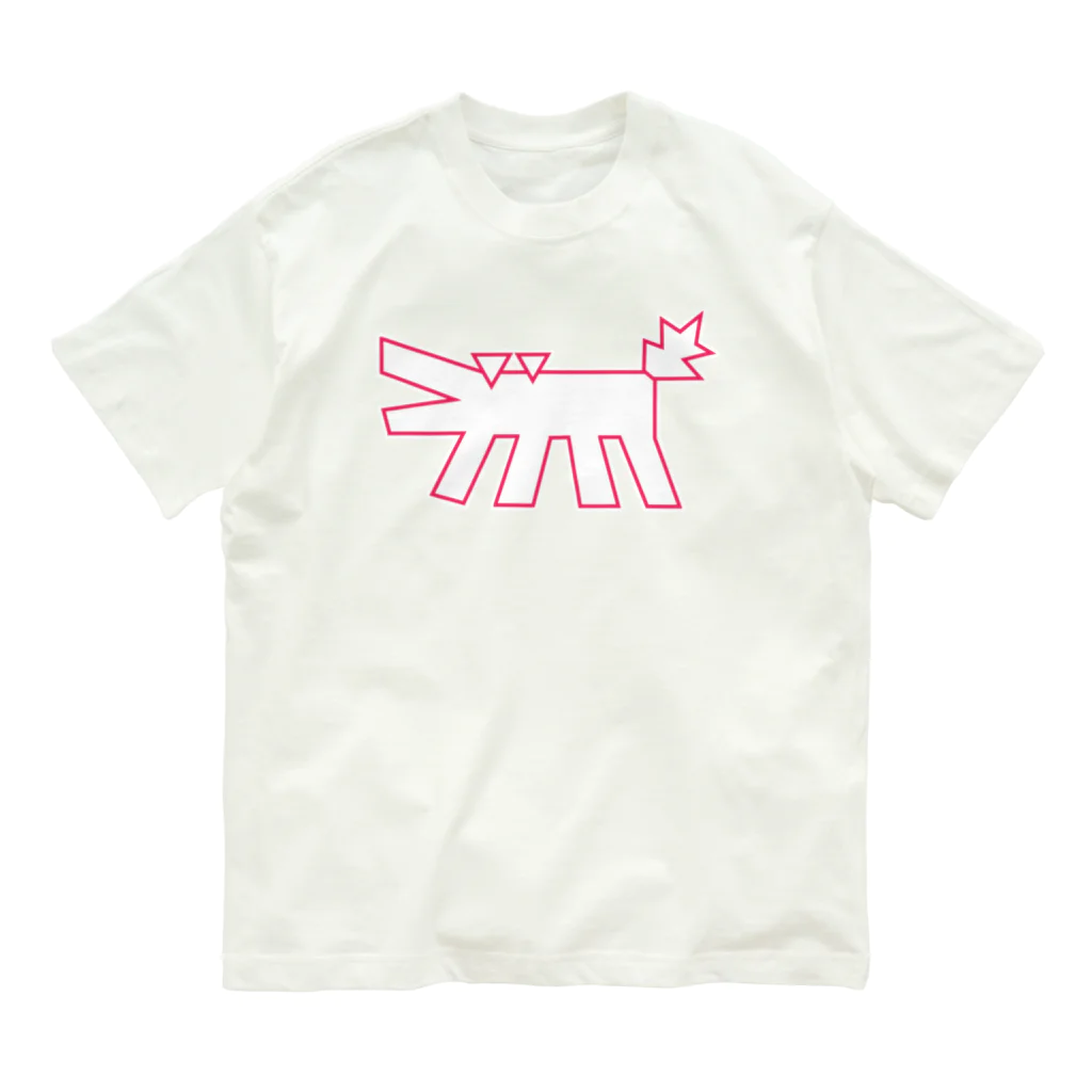 ぺちぺち工房 Pechi Pechi Atelierのキースヘリング風 うちの犬 オーガニックコットンTシャツ