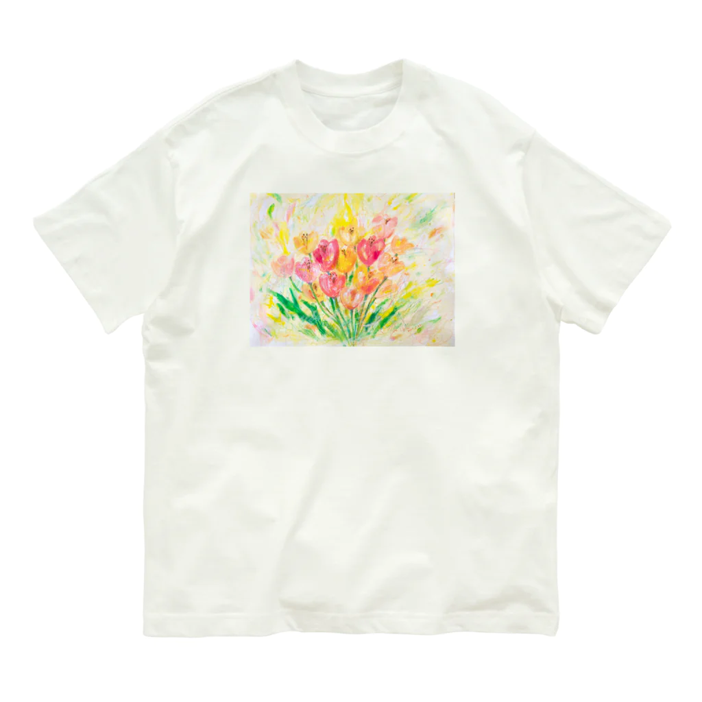 Miku Kafuu ArtsのMikuカフーアーツ【チューリップ🌷シリーズ】 Organic Cotton T-Shirt