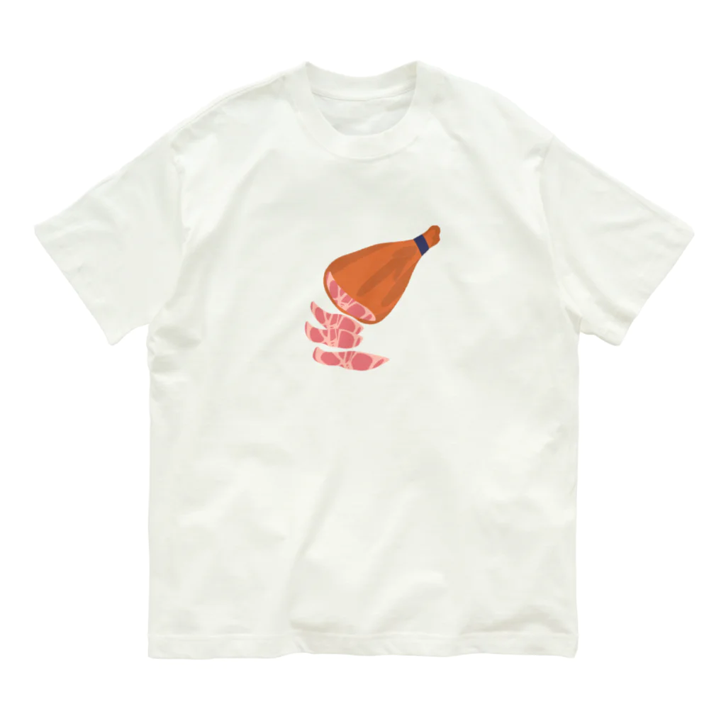 mendakoshopの生ハム オーガニックコットンTシャツ