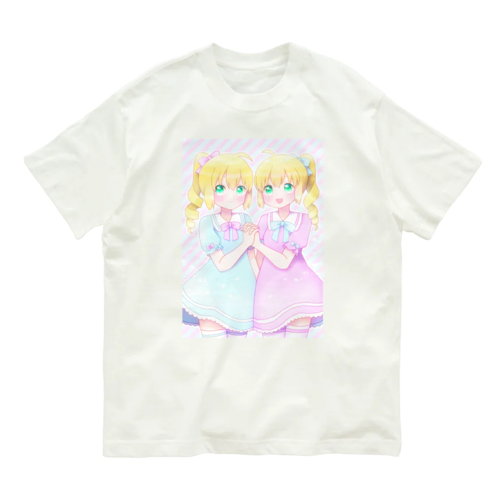 かわいいもののおみせ　いそぎんちゃくの双子ちゃん オーガニックコットンTシャツ