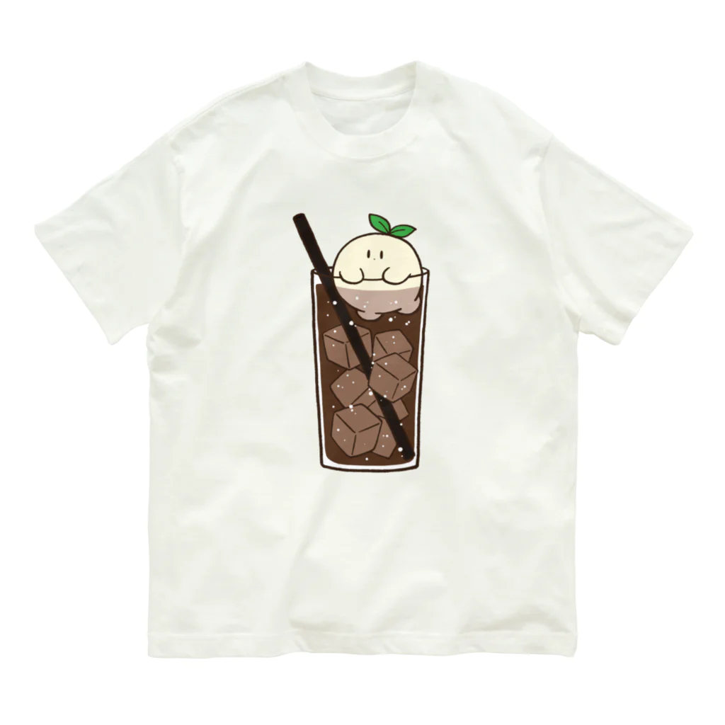 ハコモリストアのコーヒーフロートちゃん オーガニックコットンTシャツ