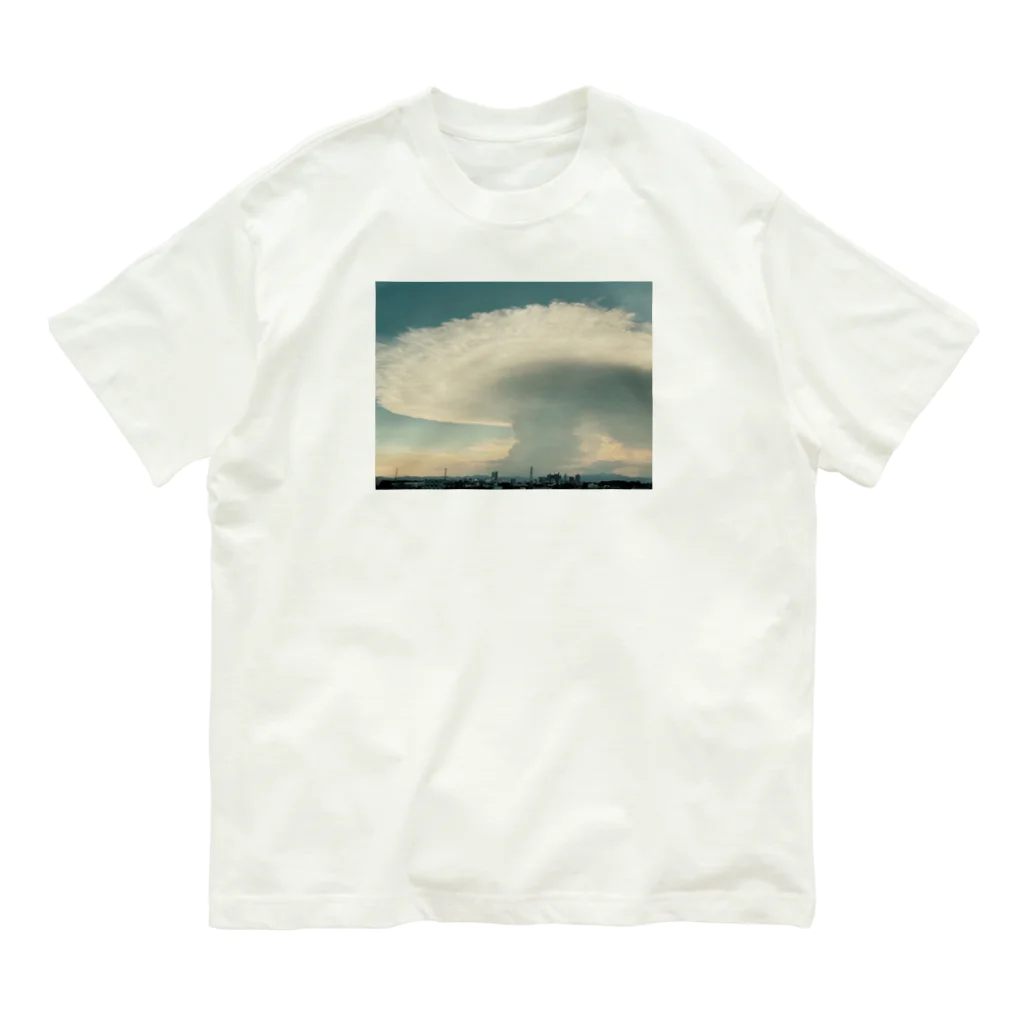 白身魚のフライのかなとこ雲 オーガニックコットンTシャツ