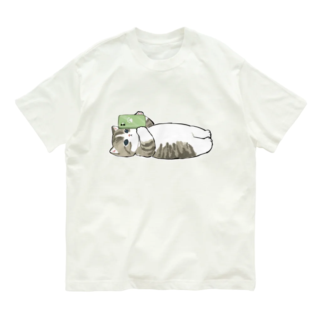 mofusandの寝落ち オーガニックコットンTシャツ