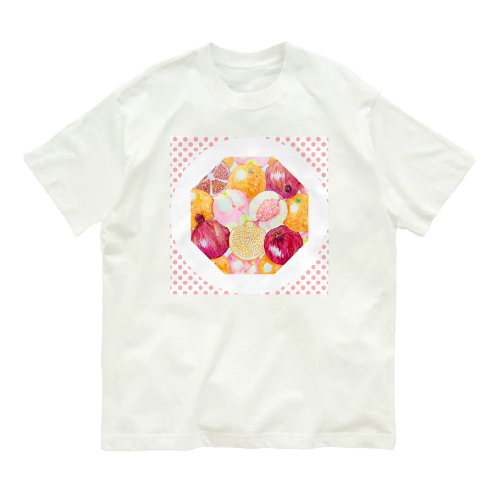 shu-shuの幸運を呼ぶスピリチュアルフルーツ☆「三柑の実」&水玉 Organic Cotton T-Shirt