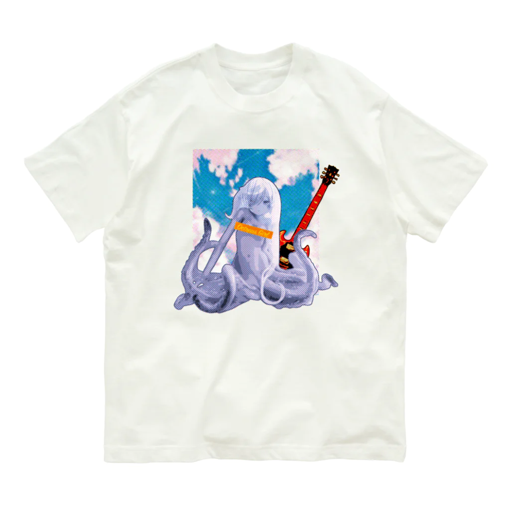 やまびこやまのロックタコ少女(B02)002  オーガニックコットンTシャツ