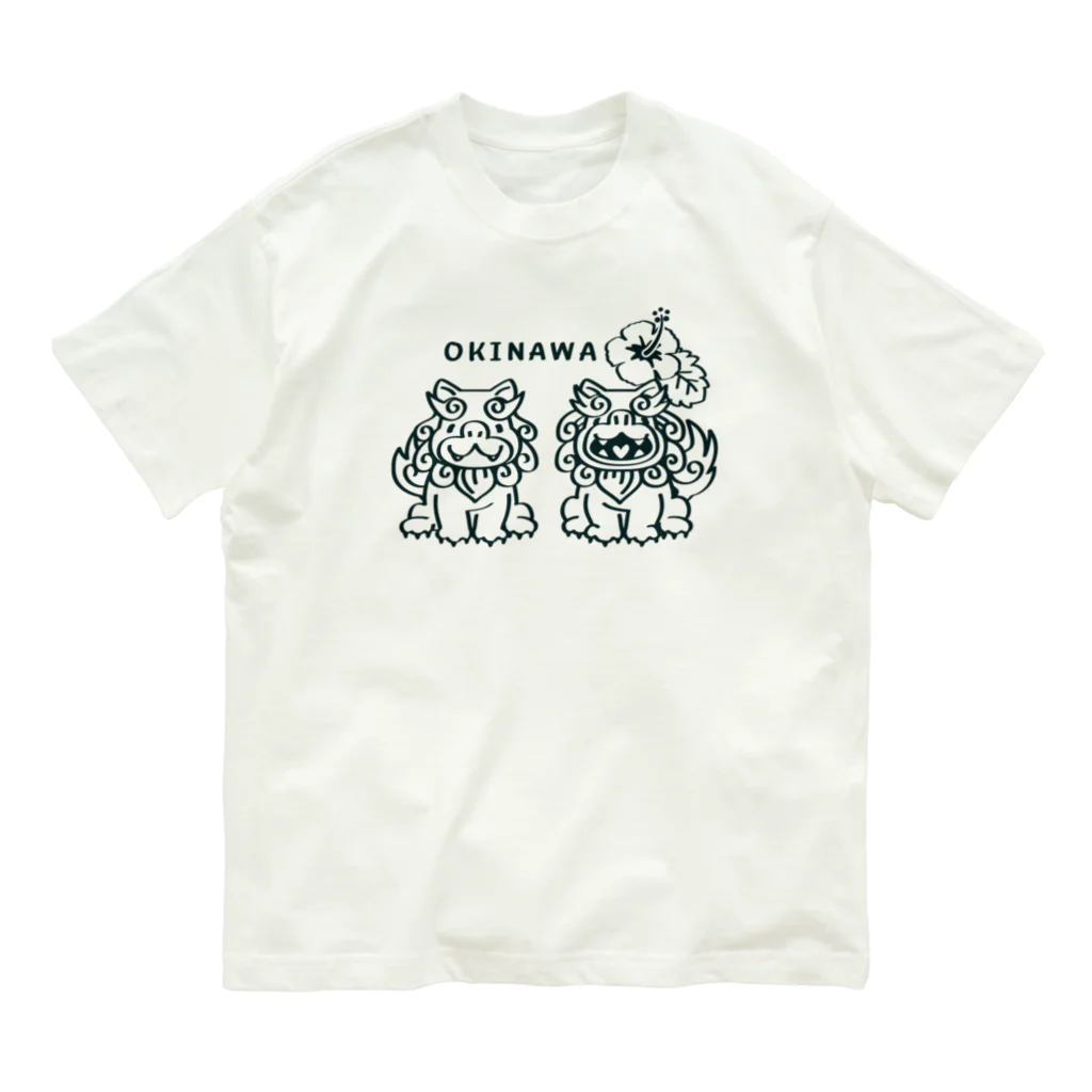 イラスト MONYAAT のシーサーB オーガニックコットンTシャツ