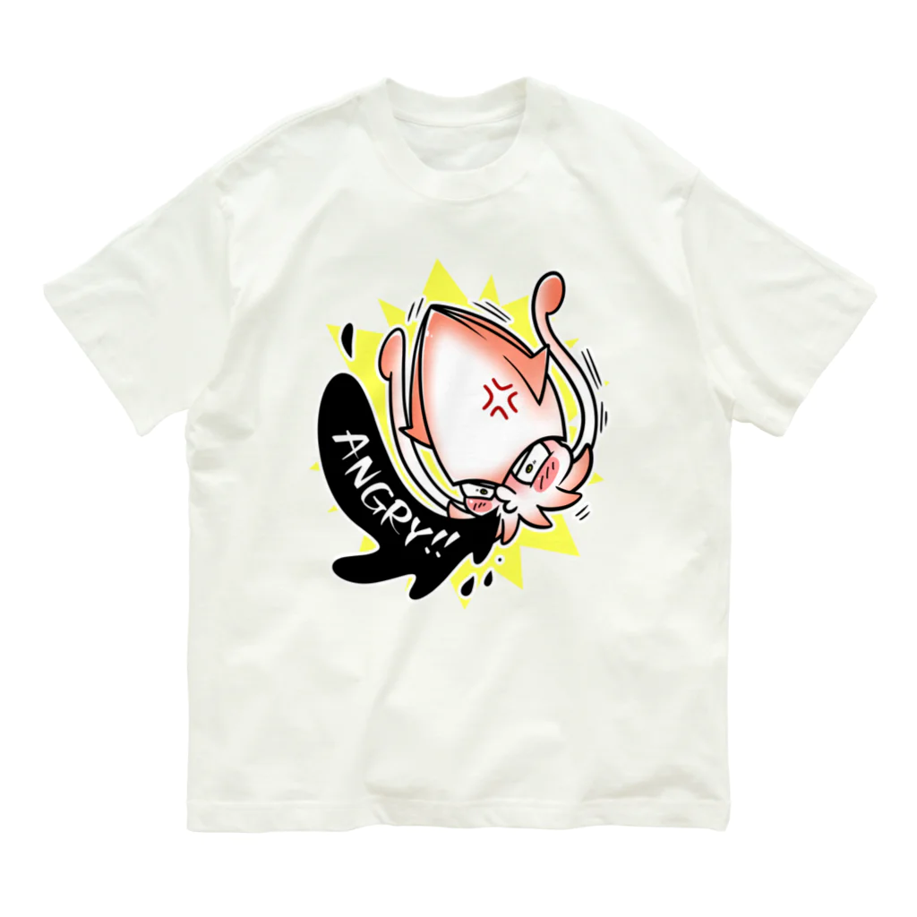 みらくるだっしゅ by HarikoChokanのお怒りイカ Organic Cotton T-Shirt