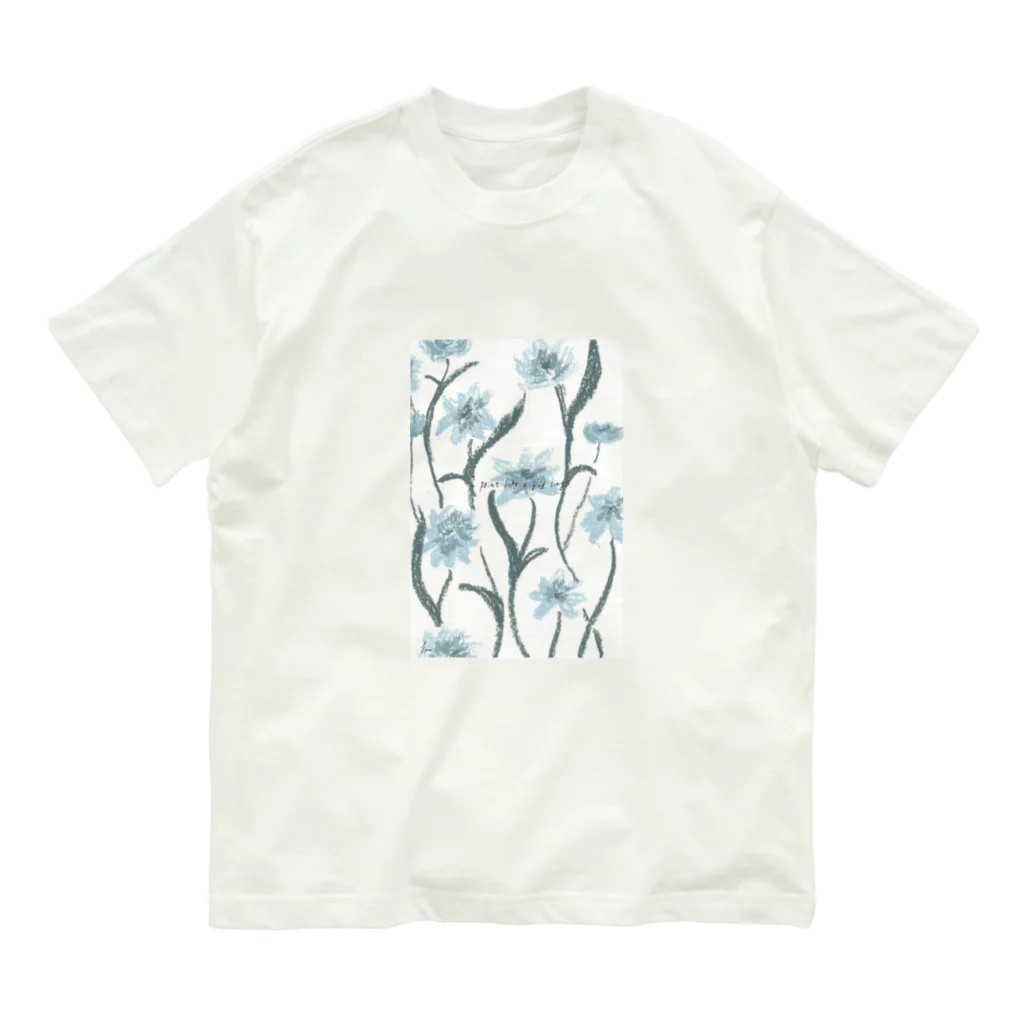 hnnnのflower2 w/ letters Organic Cotton T-Shirt