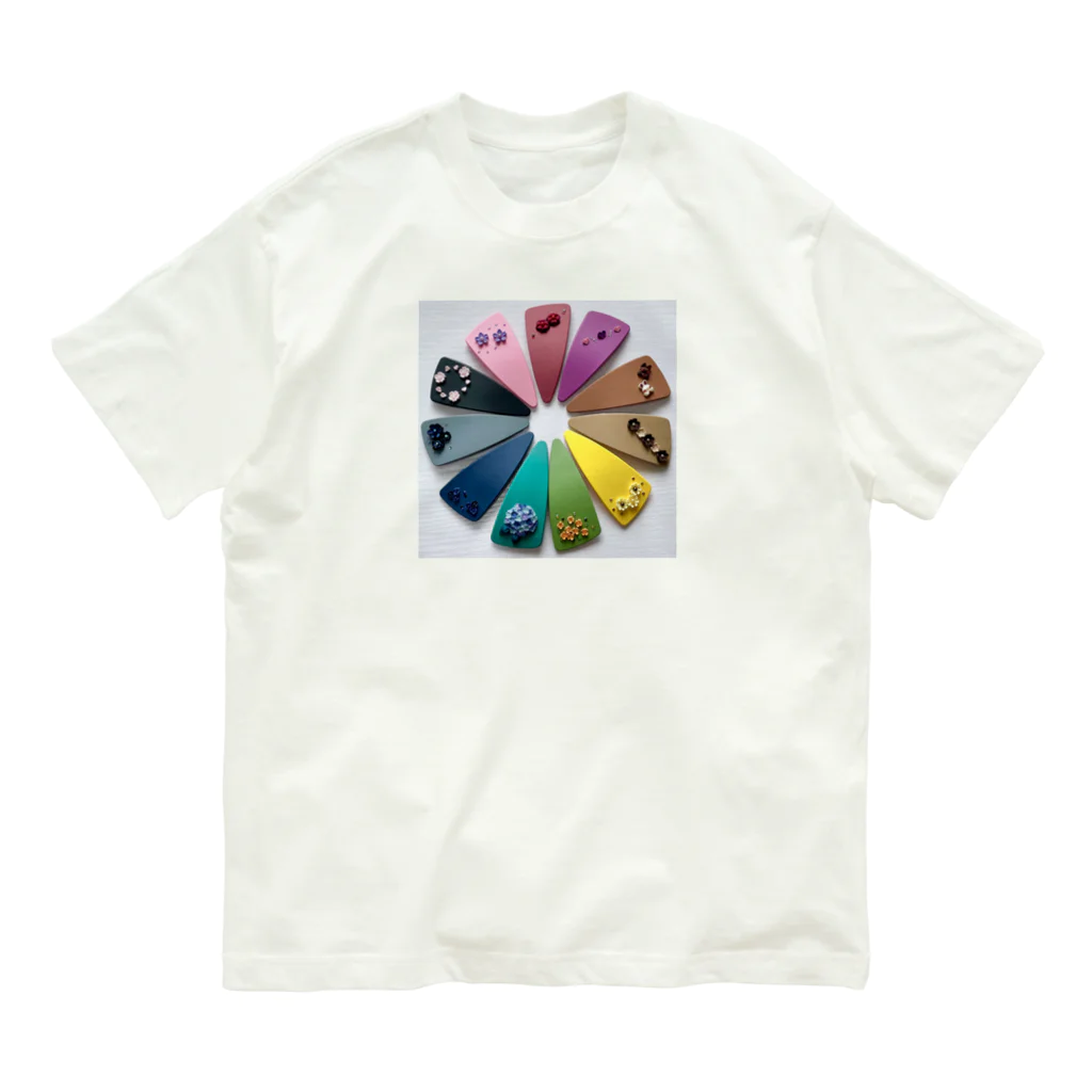 sayacaハンドメイドショップの大きめのカラフルヘアピン Organic Cotton T-Shirt