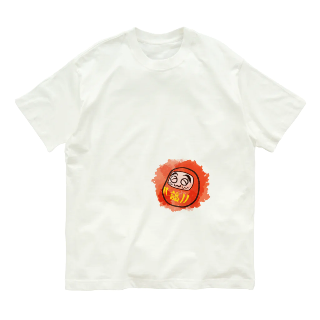 ぽかぽか屋のニコニコのダルマちゃん Organic Cotton T-Shirt