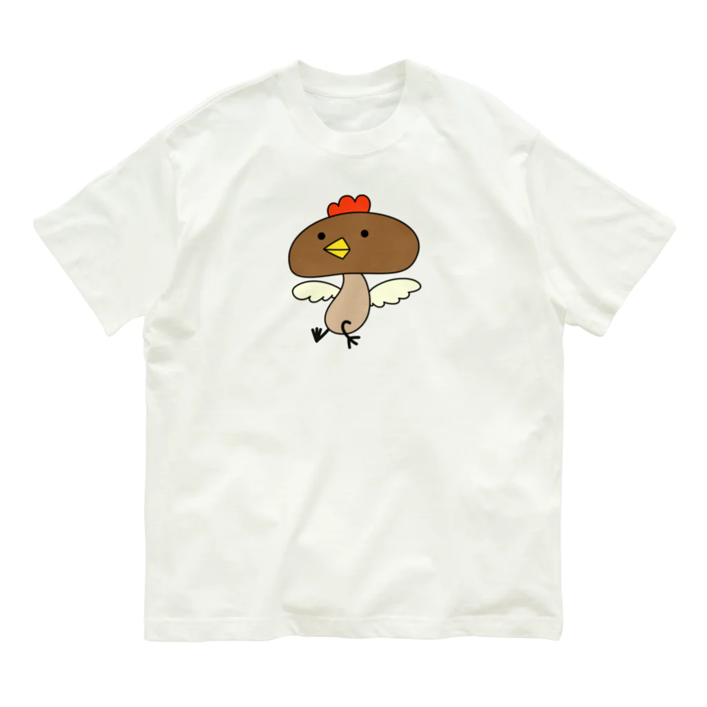 ポンテン堂のしいたけどり Organic Cotton T-Shirt