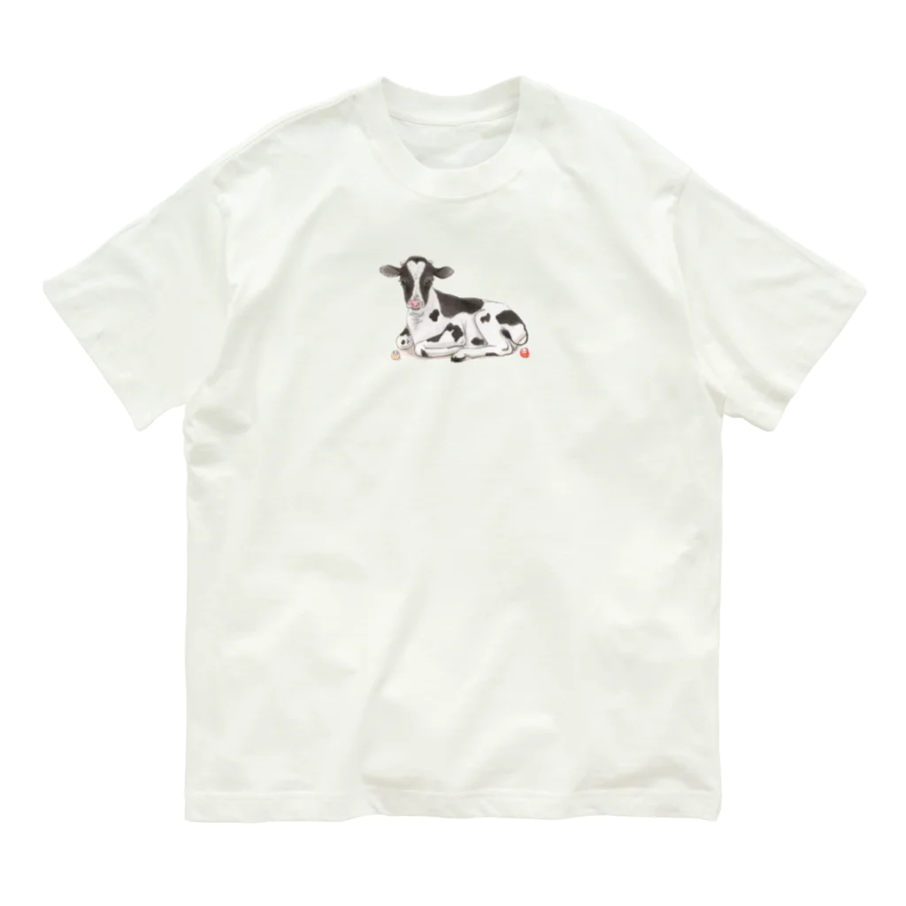 ゆずずショップの牛　とだるまさん Organic Cotton T-Shirt