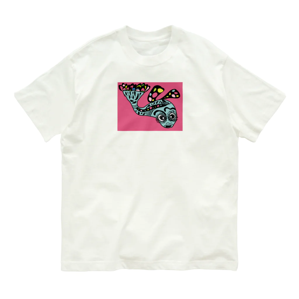 魚好きあつまれ！#かまととちゃん　#かまぼこママのさかなかな？ちゃん オーガニックコットンTシャツ