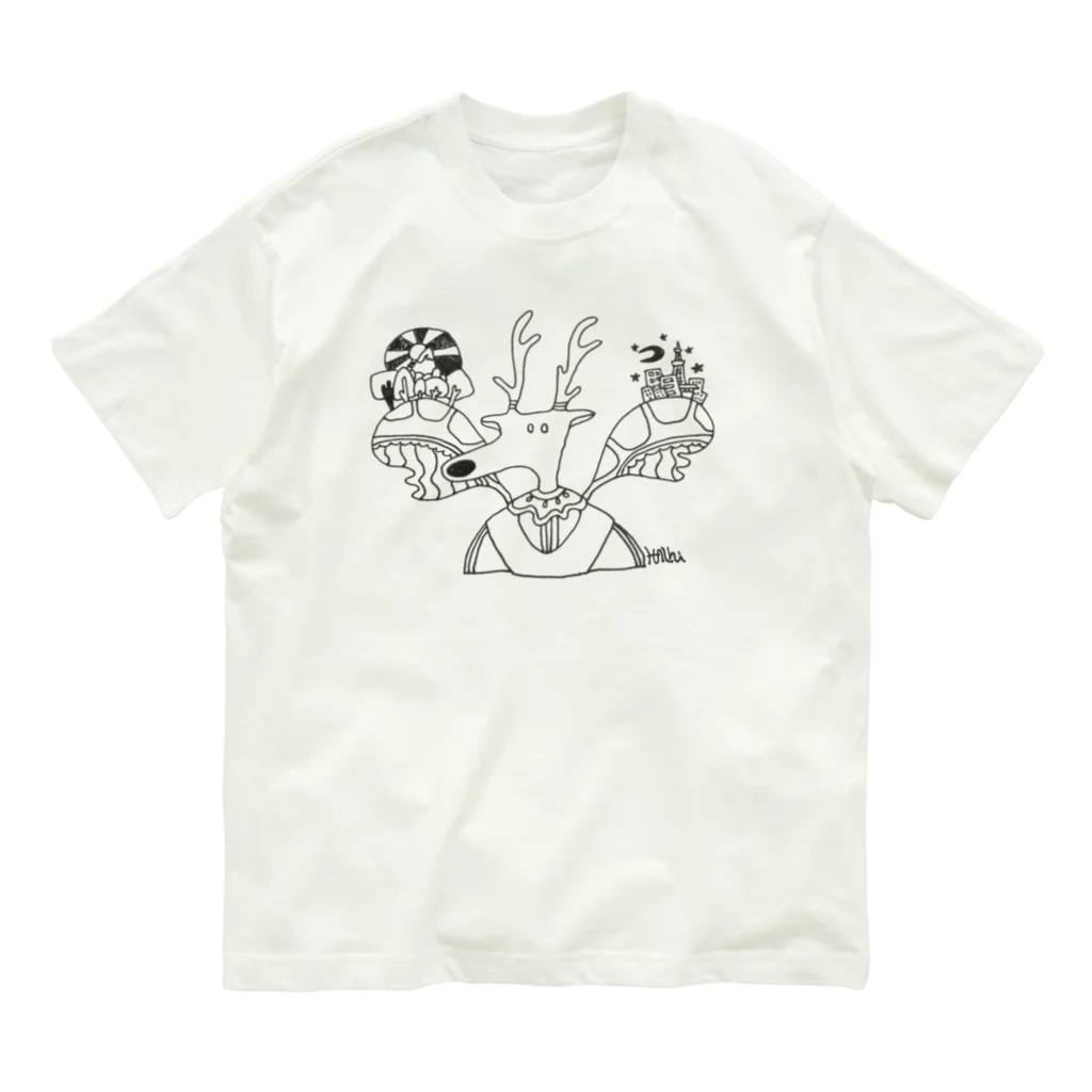 HAL-HIの鹿人 Organic Cotton T-Shirt