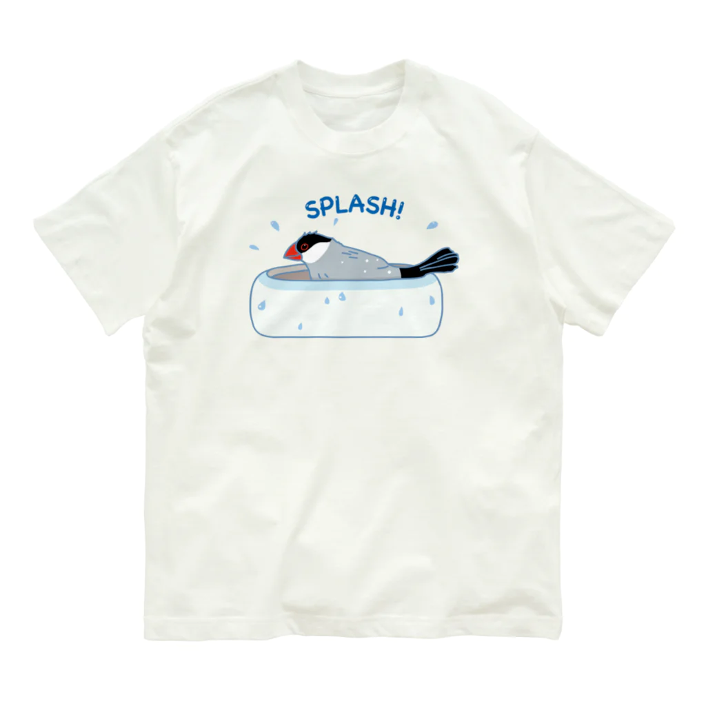 文鳥堂の水浴び文鳥 オーガニックコットンTシャツ