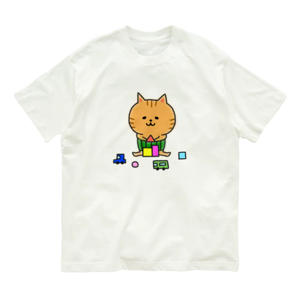 もちぱっちのはらまきにゃんこ Organic Cotton T-Shirt