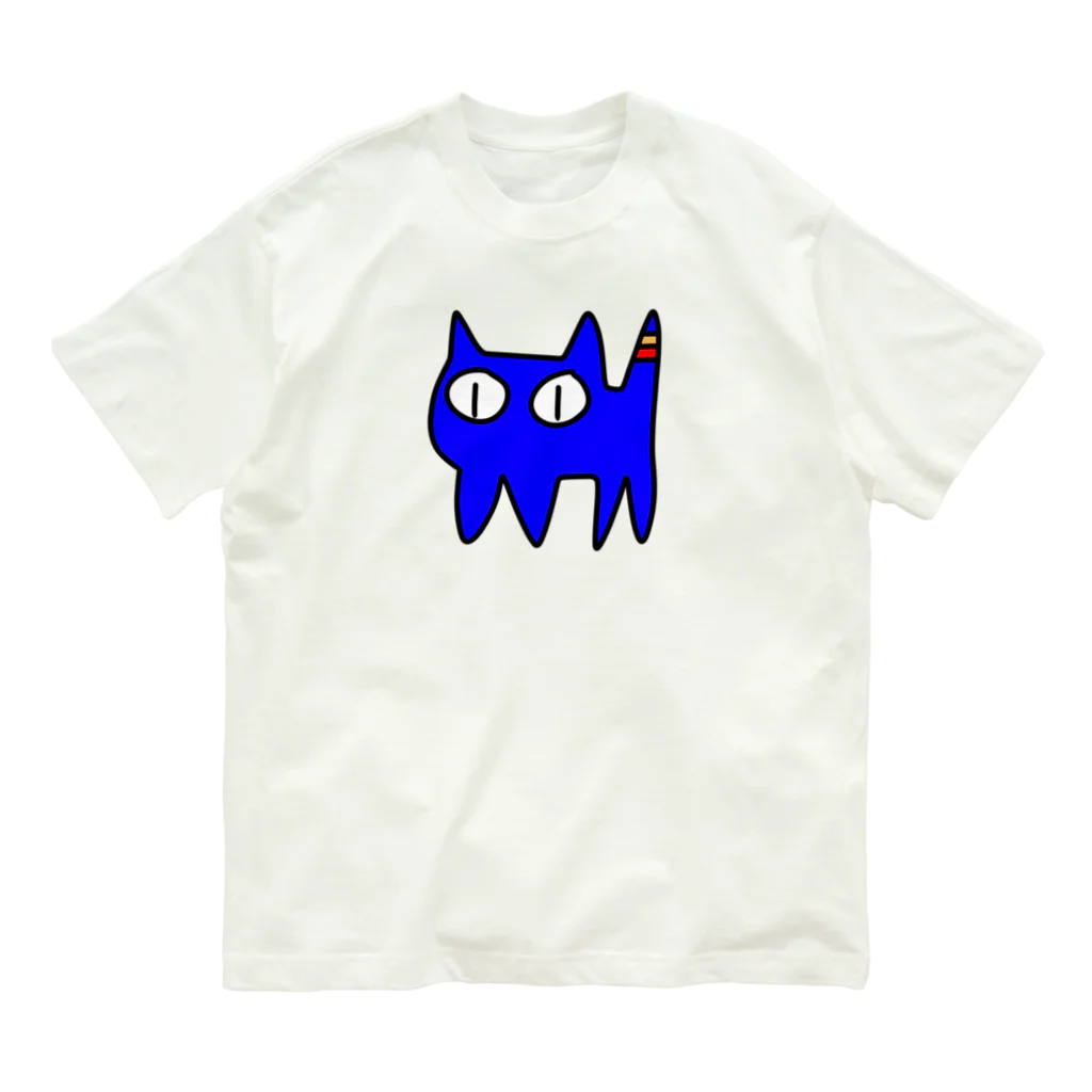 きょうは、なにをきようか。のねこですから。青 Organic Cotton T-Shirt