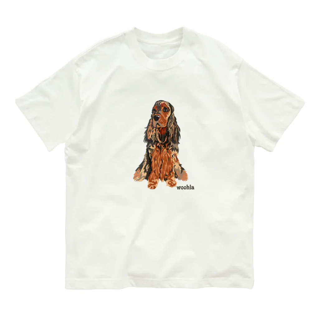 woohlaの優雅なイングリッシュコッカー オーガニックコットンTシャツ
