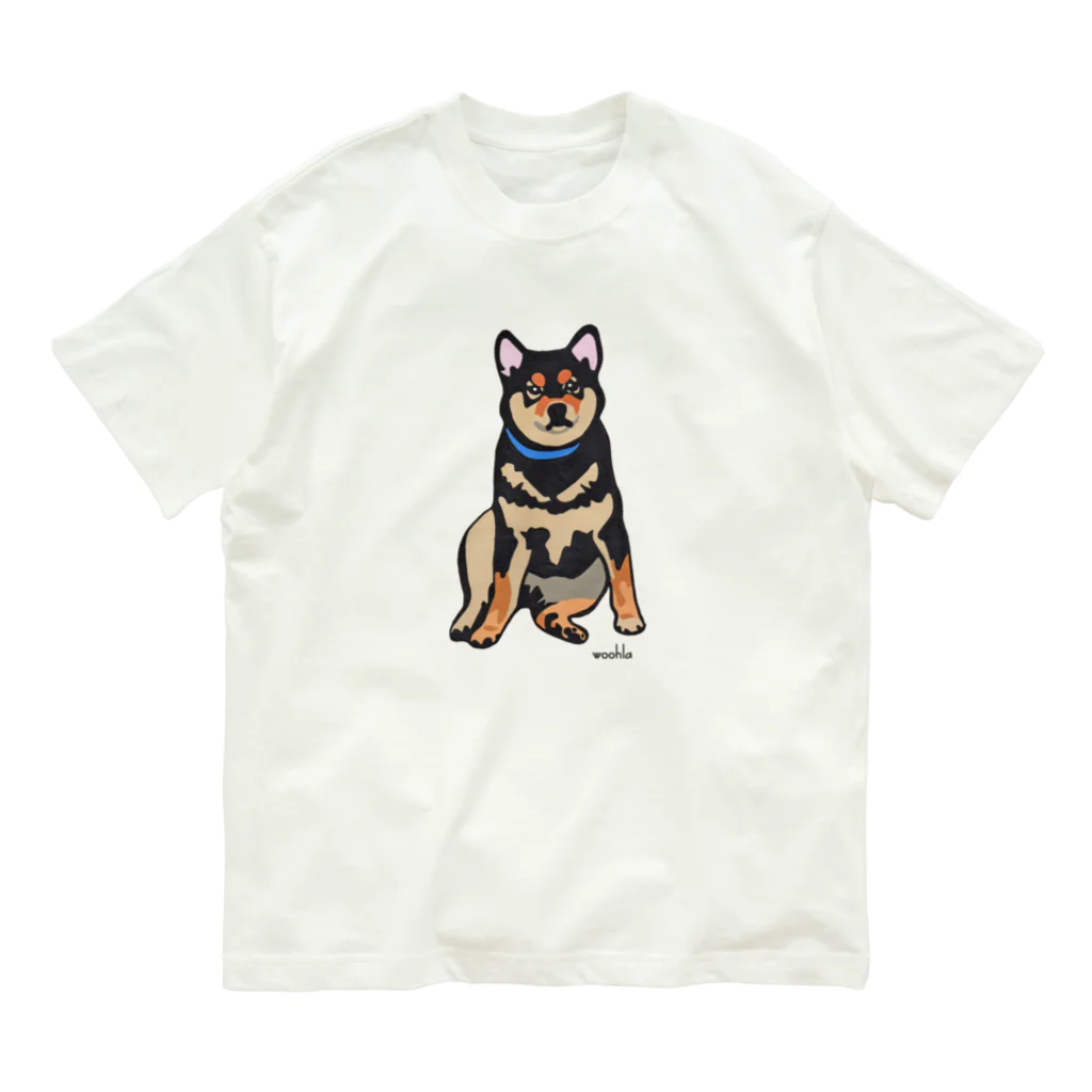woohlaの縁側の柴犬 オーガニックコットンTシャツ