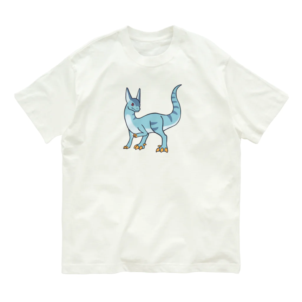 ハヤテト🌈絵を描くの恐竜くん オーガニックコットンTシャツ