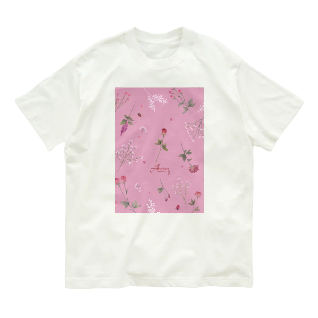 CANVAS.Incのillust-バラ オーガニックコットンTシャツ