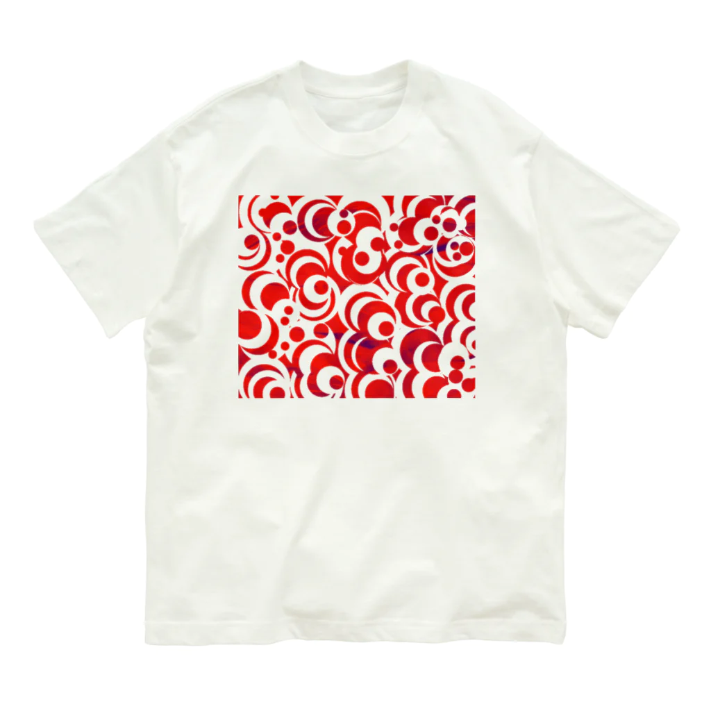 MUGURa-屋の無題・赤 オーガニックコットンTシャツ