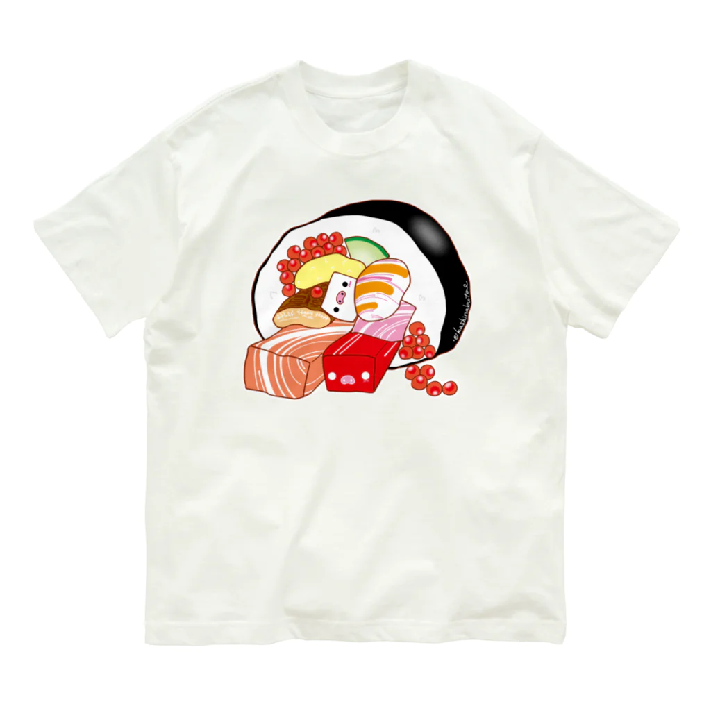 Draw freelyの巻き寿司　豪華海鮮ver Organic Cotton T-Shirt