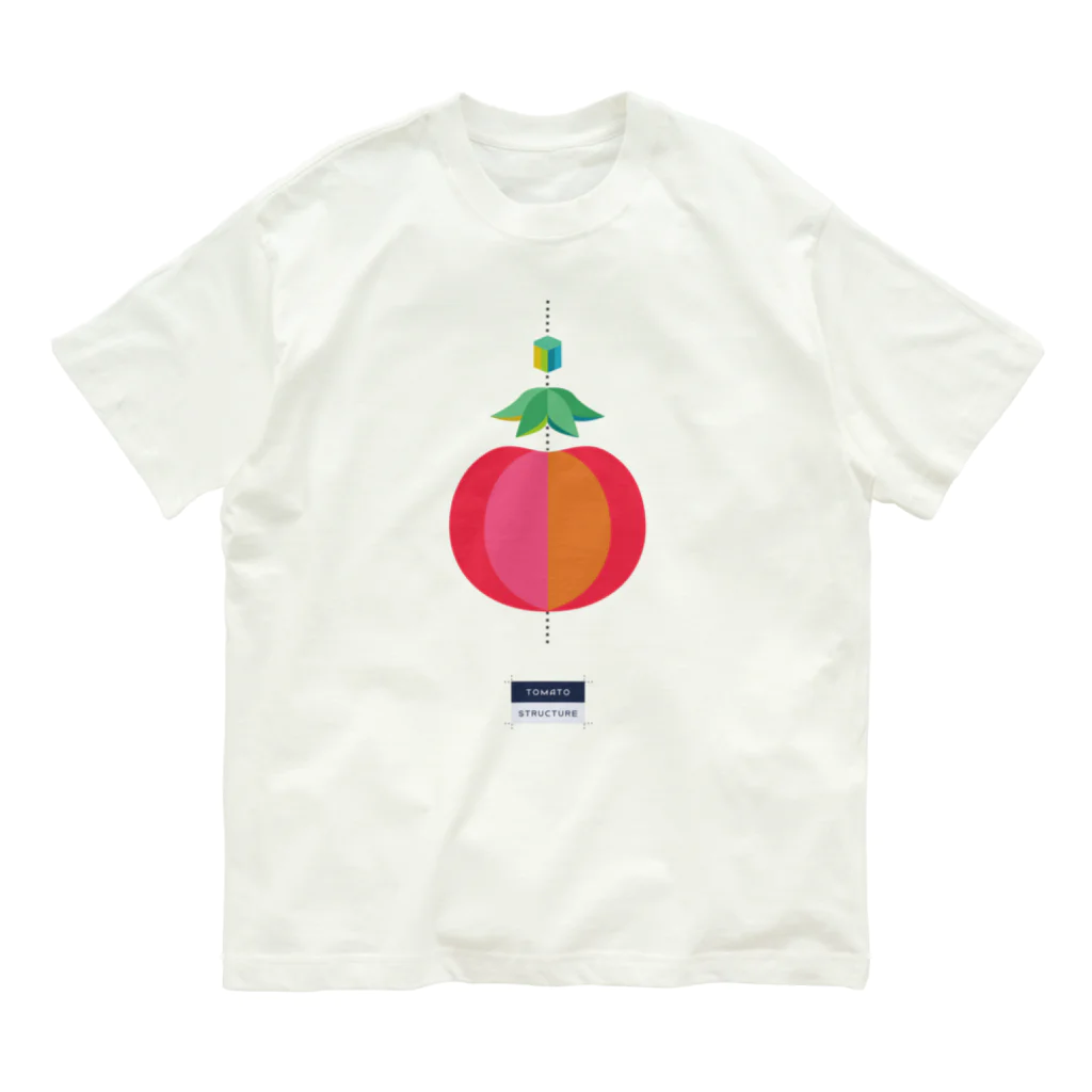 もふもふももふのトマトSTRUCTURE ＜ お野菜シリーズ ＞ オーガニックコットンTシャツ