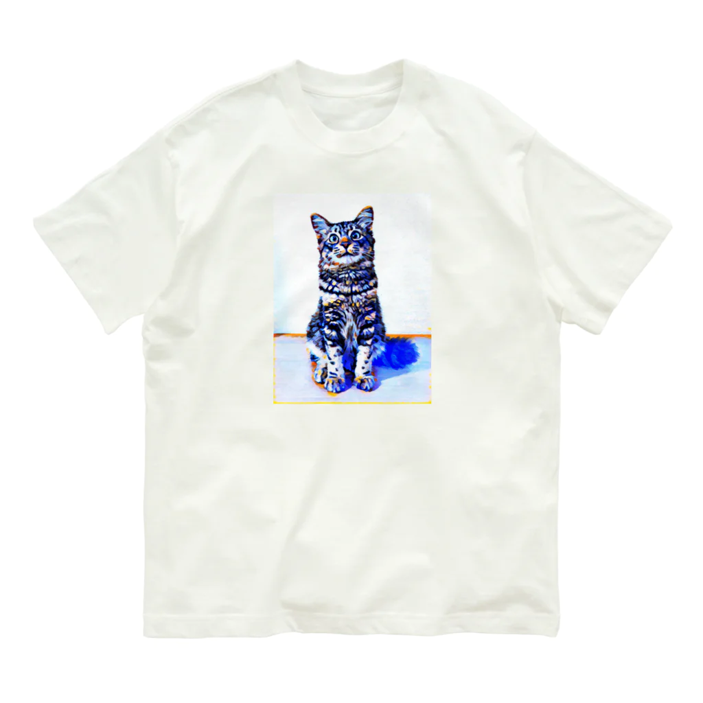 むくむにのむに　- キメ顔ver. - オーガニックコットンTシャツ