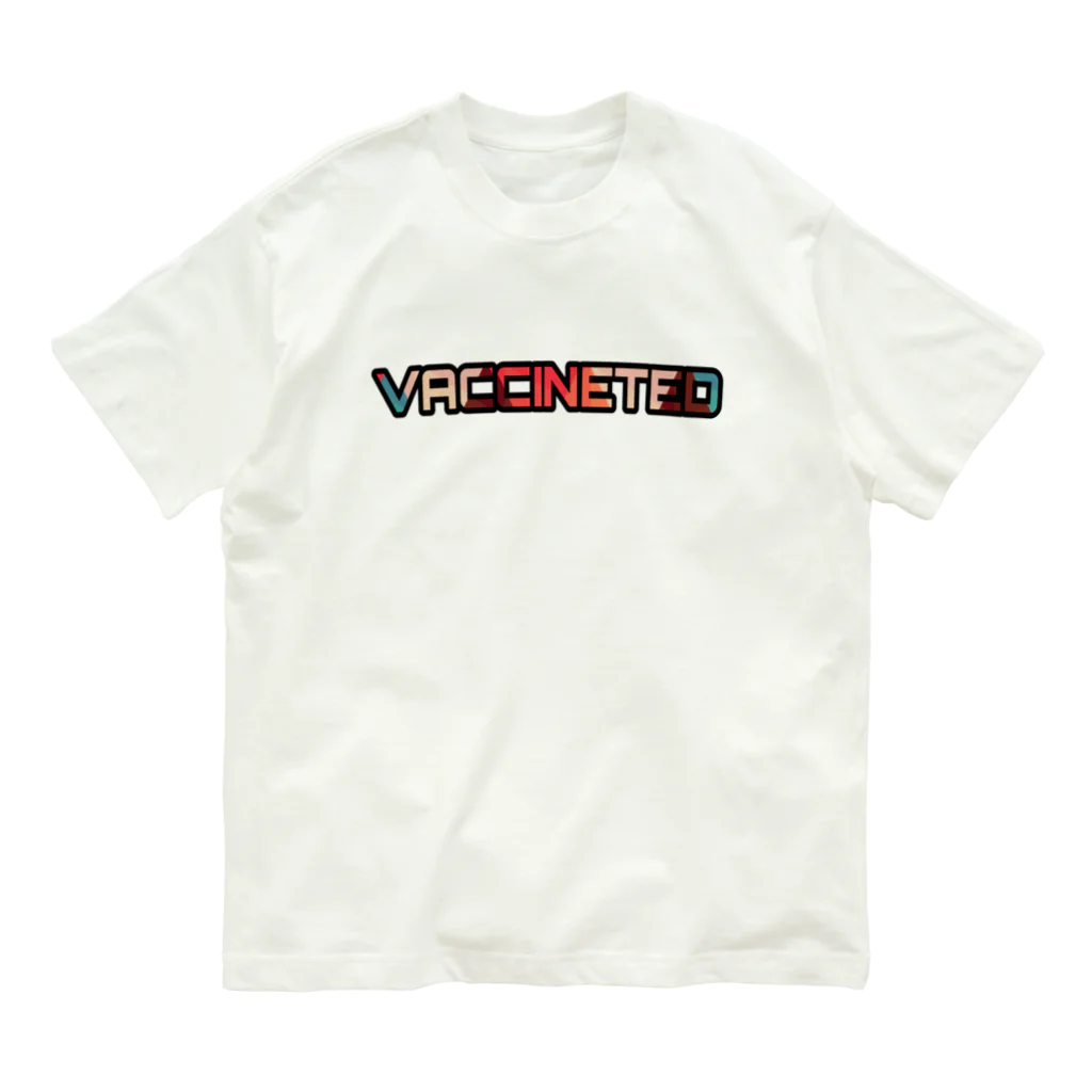 Shop-TのVACCINETED デザイン オーガニックコットンTシャツ