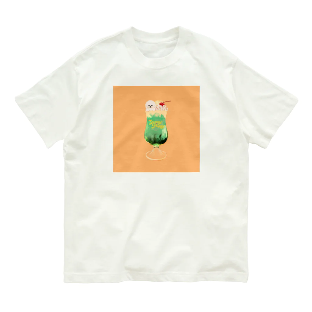 in the eyesのビションフリーゼのクリームソーダ Organic Cotton T-Shirt