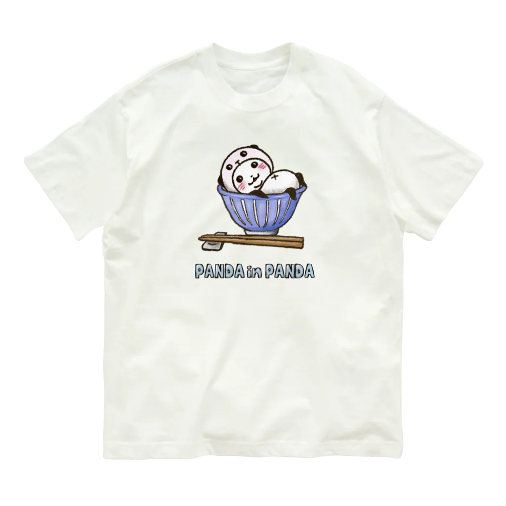 スパイシー千鶴のパンダinぱんだ(お茶碗) オーガニックコットンTシャツ