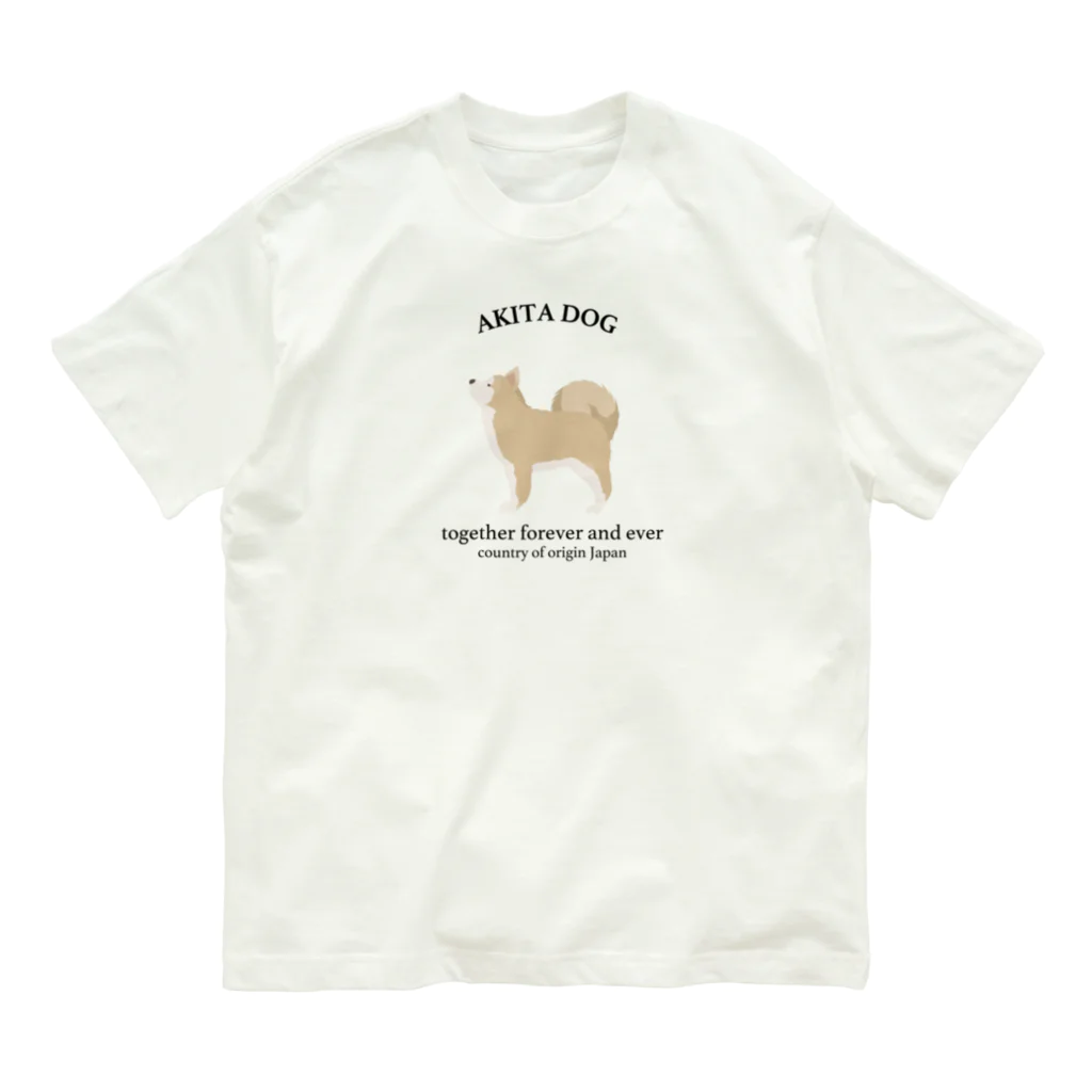 いぬまるわわこのチャリティ/カスタムシリーズ/秋田犬 オーガニックコットンTシャツ