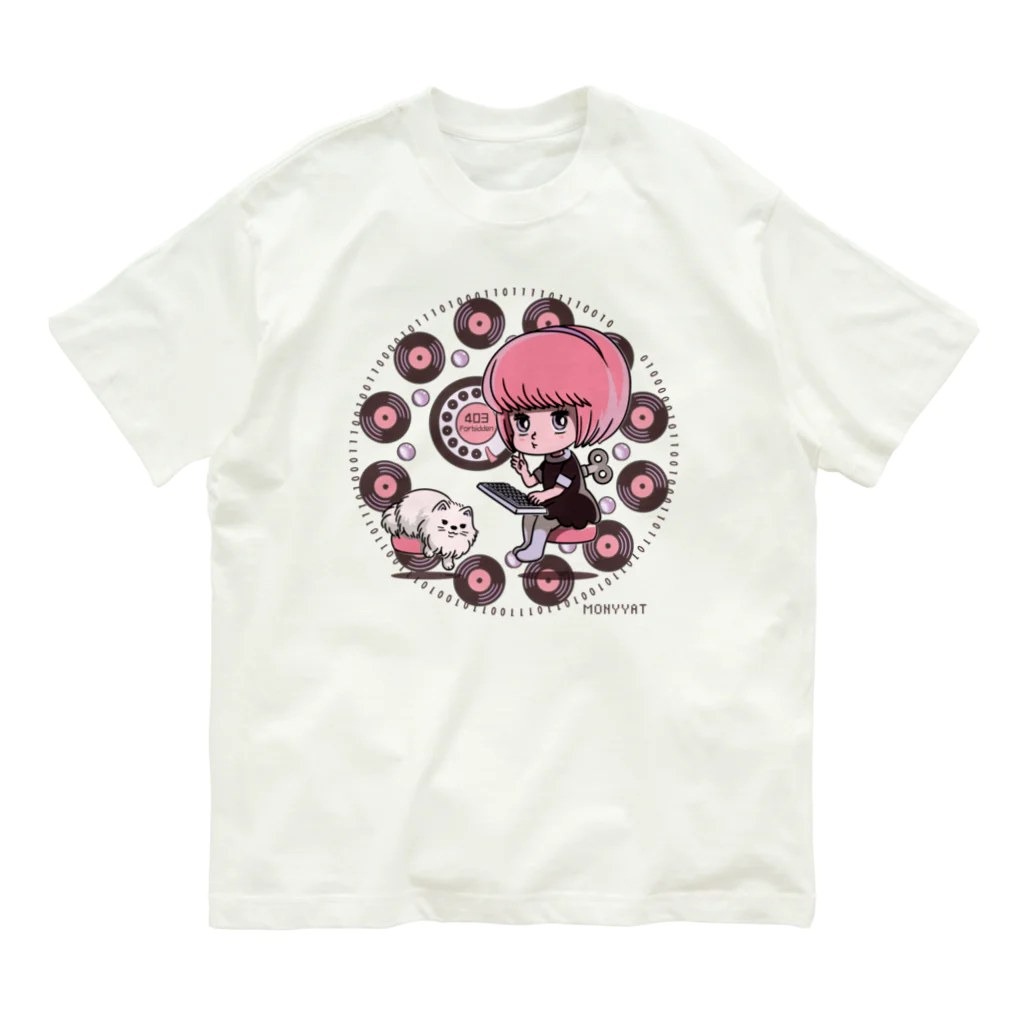 イラスト MONYAAT の働くにゃー Organic Cotton T-Shirt