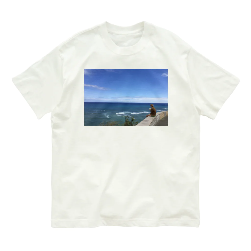 OPTIMISMのHawaiianフォトスリーブ オーガニックコットンTシャツ