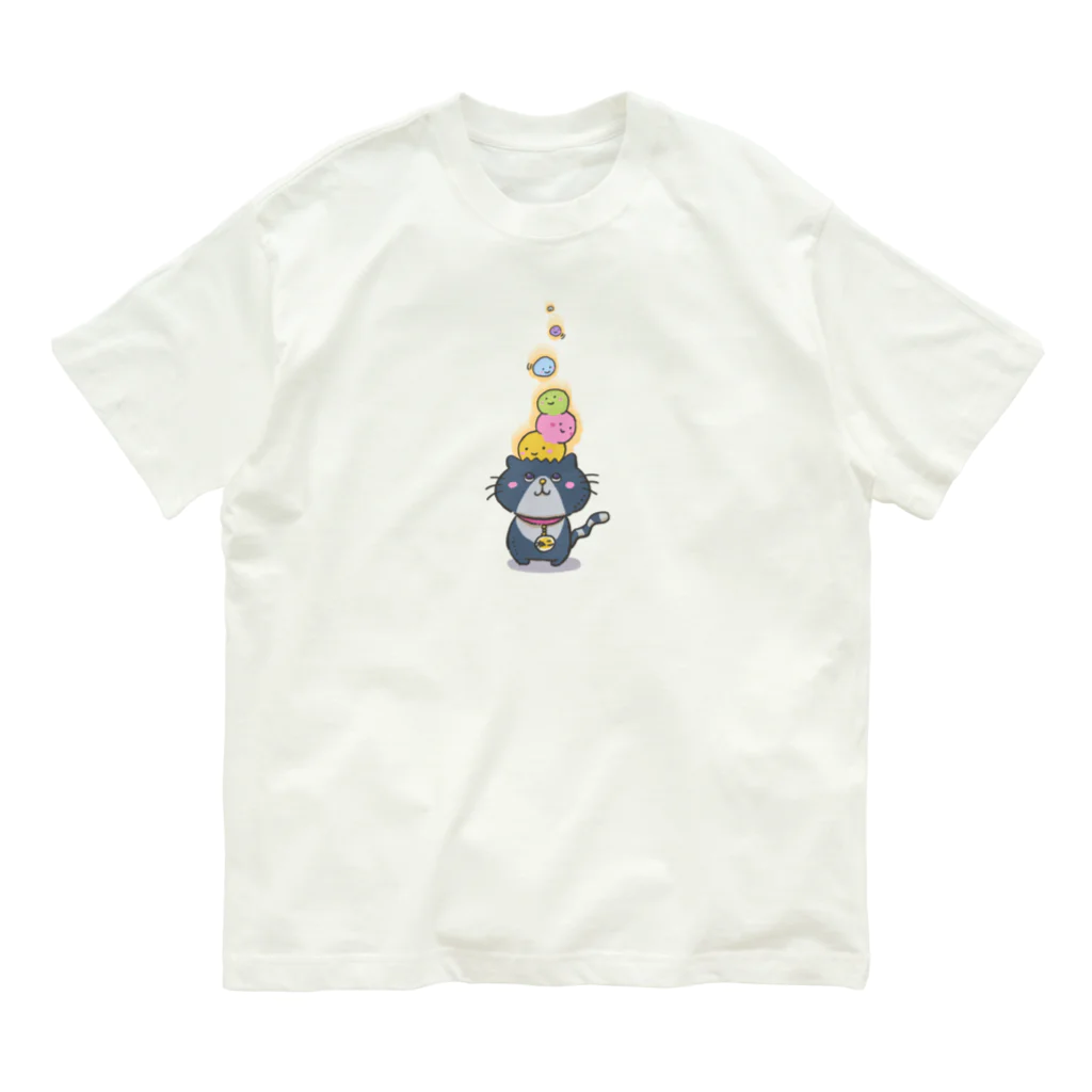 chocosshi shopのくりくりおめめねこ オーガニックコットンTシャツ