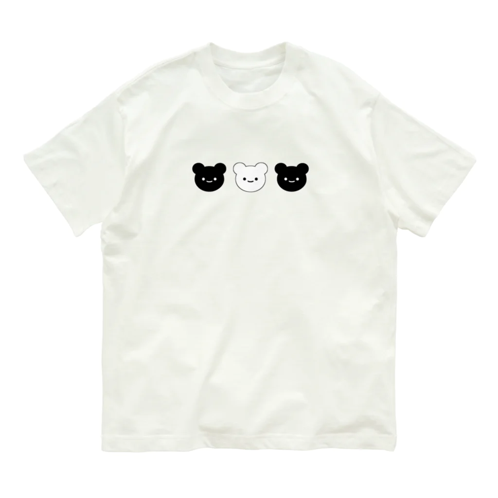 みけんちのしろくろくまくん オーガニックコットンTシャツ