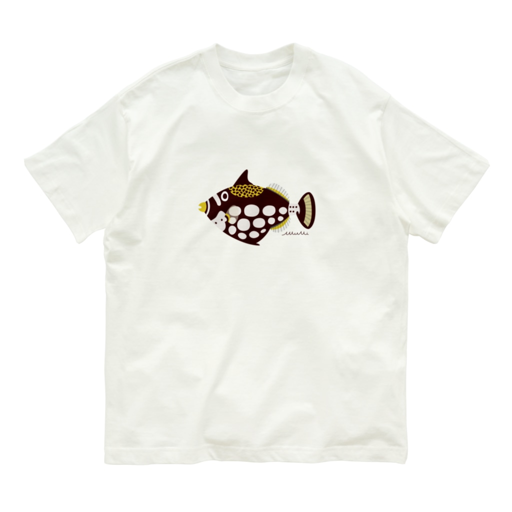 Astrio SUZURI店のモンガラカワハギちゃん Organic Cotton T-Shirt