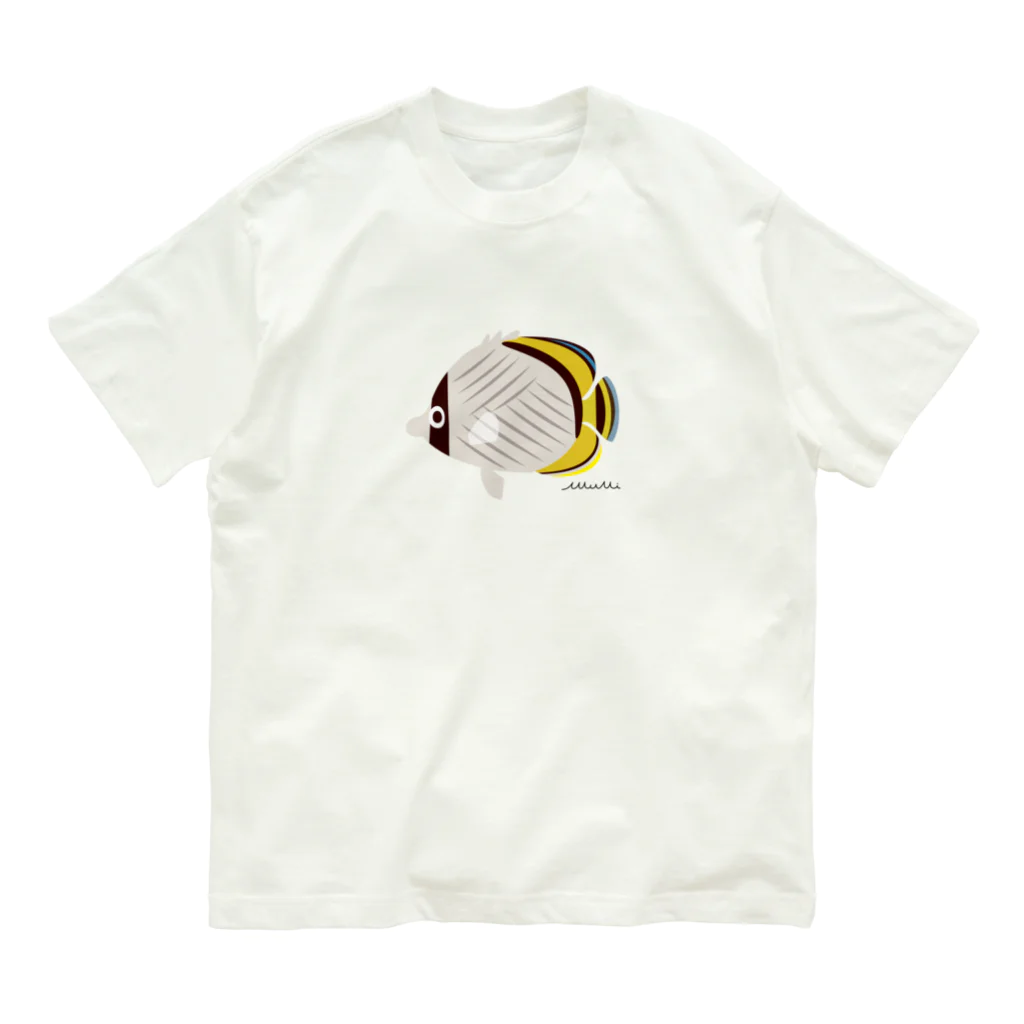 Astrio SUZURI店のフライチョウチョウウオちゃん Organic Cotton T-Shirt