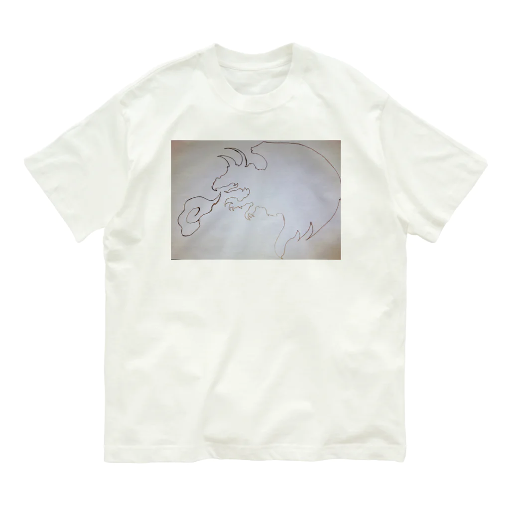 加糖みちるのショップのシルエットドラゴン Organic Cotton T-Shirt