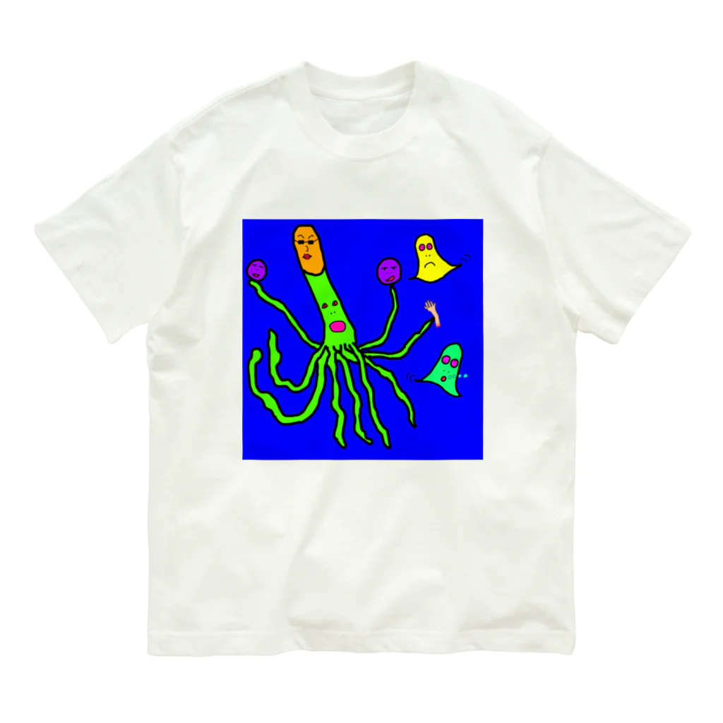 かなりセンスがいいの手が多い系の生物の絵 オーガニックコットンTシャツ