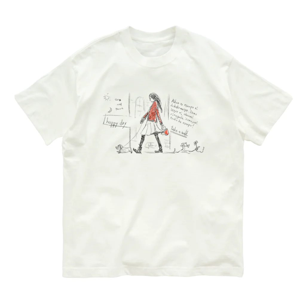 FUKIGEN GIRLのTake a Walk オーガニックコットンTシャツ