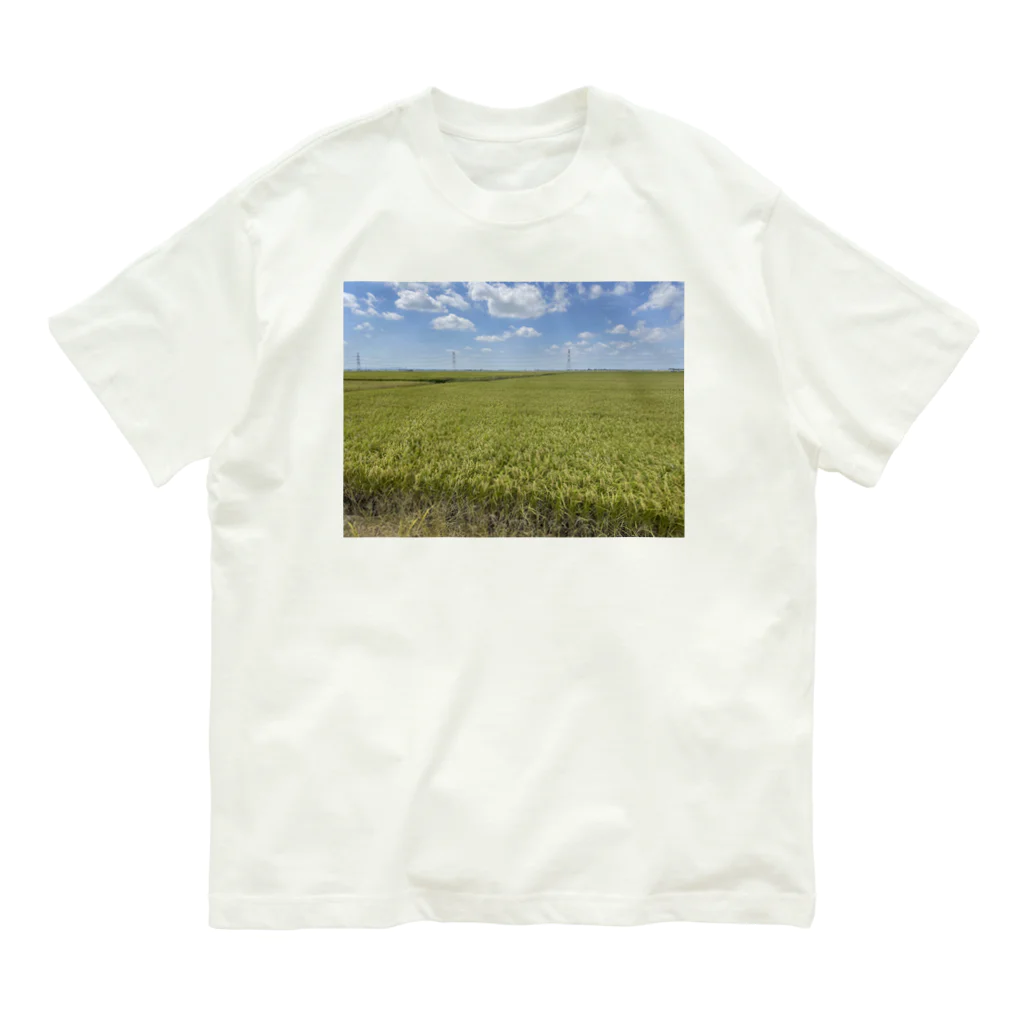 田舎を思い出したい人の為のグッズの田舎を思い出したい時に着る服　もうすぐ稲刈り オーガニックコットンTシャツ